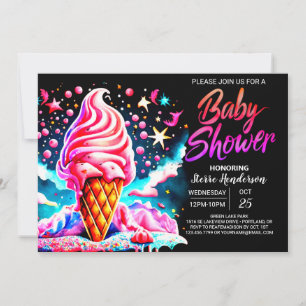 Invitation Baby shower Cone Bliss de crème glacée personnalis