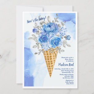 Invitation Baby Shower Cône de Glace Floral
