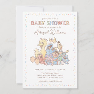 Invitation Baby shower Confetti de Sesame Street Pals