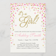 Baby shower Confetti Parties scintillant or rose I