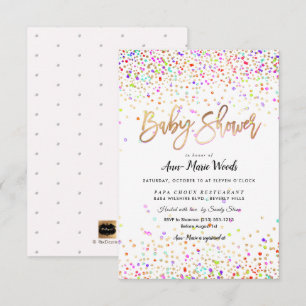 Invitation Baby shower Confetti Sprinted PixDezines