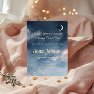 Invitation Baby Shower Constellation   Aquarelle