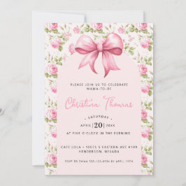 Invitation Baby shower coquette à la botte rose