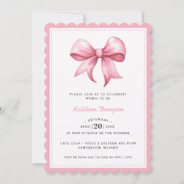 Invitation Baby shower coquette à la botte rose