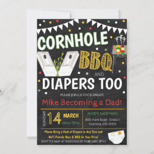 Invitation Baby shower Cornhole et BBQ