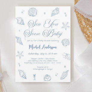 Invitation Baby shower côtier de Sea You Bientôt