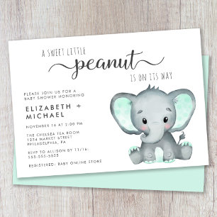 Invitation Baby shower Couples Eléphants mignons