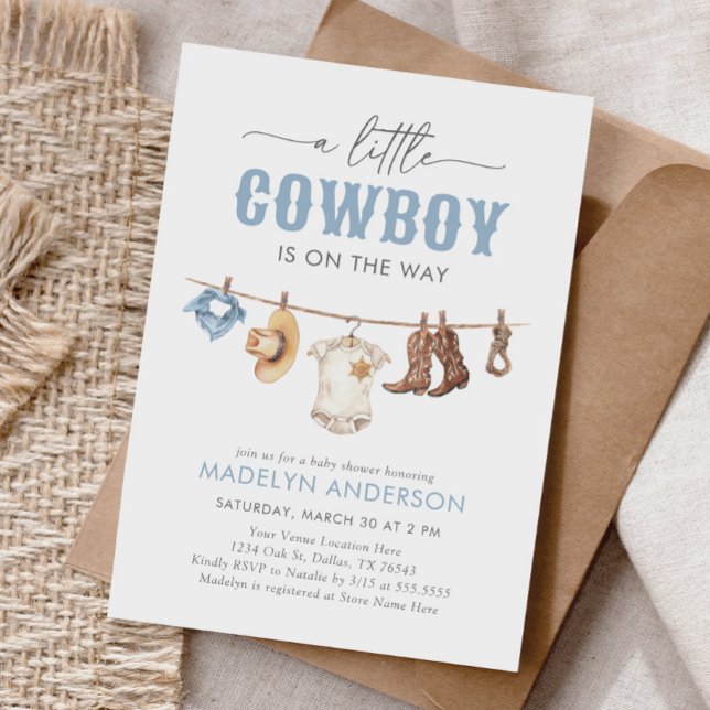 Invitation Baby shower Cowboy (Créateur téléchargé)