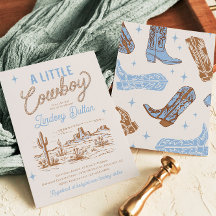 Invitation Baby shower Cowboy