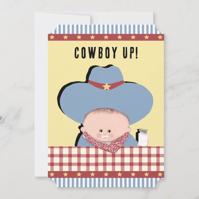 Invitation Baby shower Cowboy (Devant)