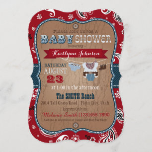 Invitation Baby shower Cowboy Bandanna Jumper