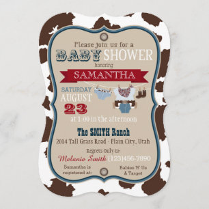Invitation Baby shower Cowboy Bandanna Jumper