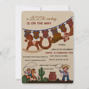 Invitation Baby shower Cowboy Modèle d'invitation, Un petit C