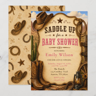 Invitation Baby-Shower Cowgirl