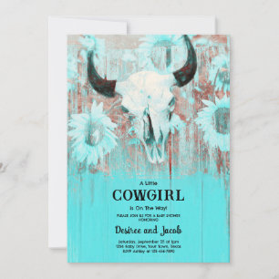 Invitation Baby Shower Cowgirl Western Country Flo