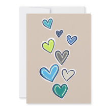 Baby shower Cream Blue Green Hearts