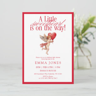 Invitation Baby Shower Cupid Vintage pour la future maman