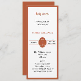 Invitation Baby shower Customisé Brown clair simple