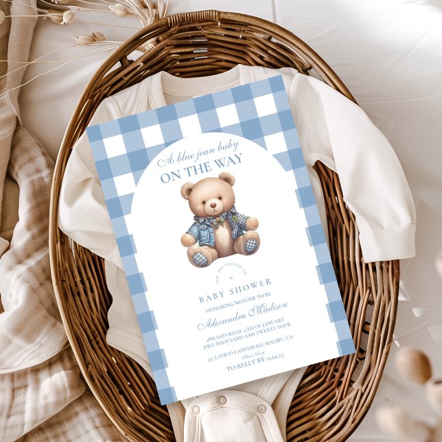Invitation Baby shower Cute Denim (Créateur téléchargé)