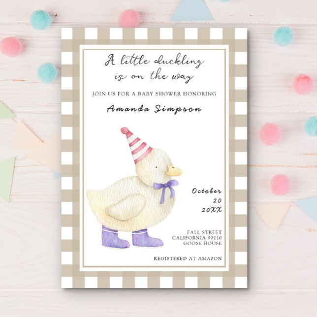 Invitation Baby shower Cute Duck (Créateur téléchargé)