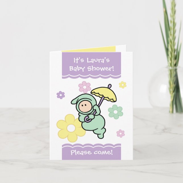 Invitation Baby shower Cutietoots personnalisable (Devant)
