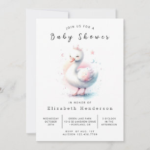 Invitation Baby shower cygne en ligne Whimsical