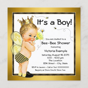 Invitation Baby shower d'abeille
