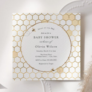 Invitation Baby shower d'Abeille d'or