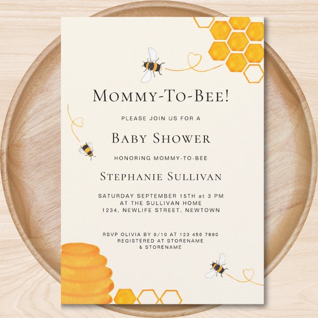 Invitation Baby shower d'abeilles (Créateur téléchargé)