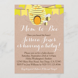 Invitation Baby shower d'abeilles