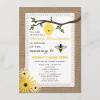 Baby shower d'abeilles au miel inspiré Burlap