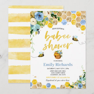 Invitation Baby shower d'abeilles Douche Florale p
