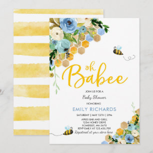 Invitation Baby shower d'abeilles Douche Florale p