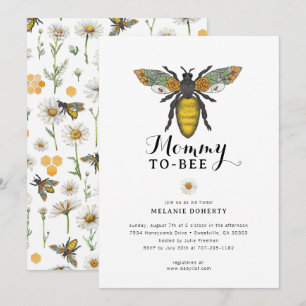 Invitation Baby shower d'abeilles Fleur sauvage