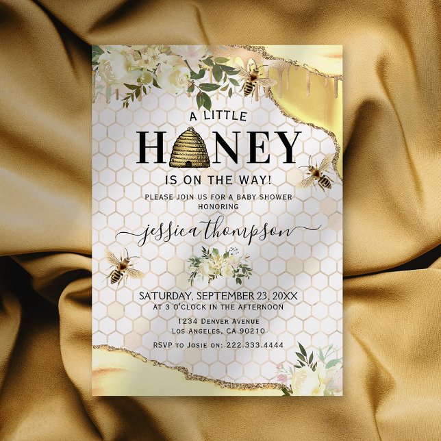 Invitation Baby shower d'abeilles vintage (Créateur téléchargé)