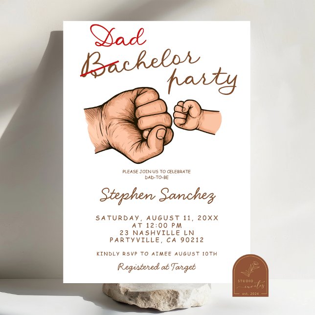 Invitation Baby shower Dadchelor (Créateur téléchargé)