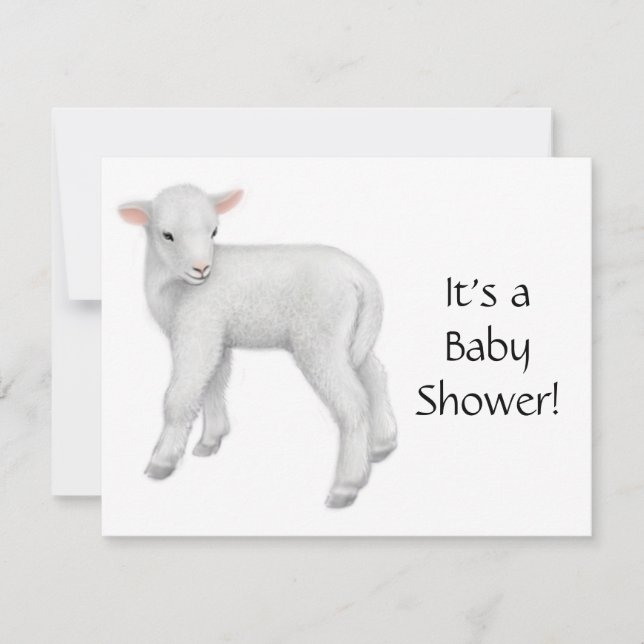 Invitation Baby shower d'agneau (Devant)