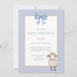 Invitation Baby shower d'agneau bleu