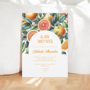 Invitation Baby shower d'agrumes moderne couleur genre neutre