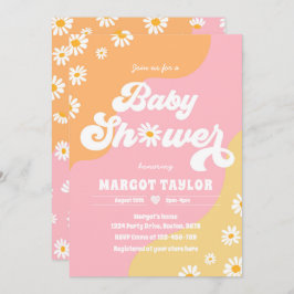 Invitation Baby shower Daisy Boho Hippy Vibes Baby shower