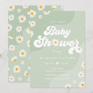 Invitation Baby shower Daisy Boho Hippy Vibes Baby shower
