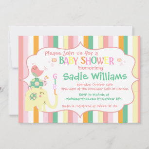 Invitation Baby shower d'Alphabet Animaux