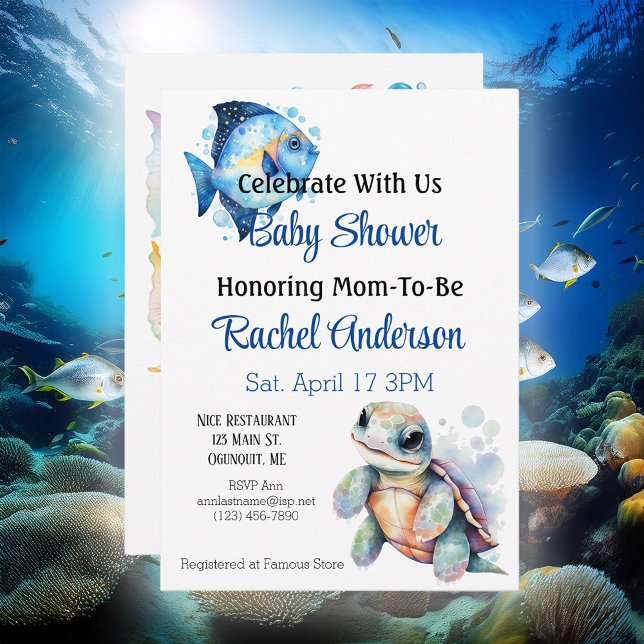 Invitation Baby shower d'amis aquatiques (Créateur téléchargé)