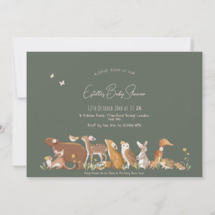 Invitation Baby shower d'amis de la forêt