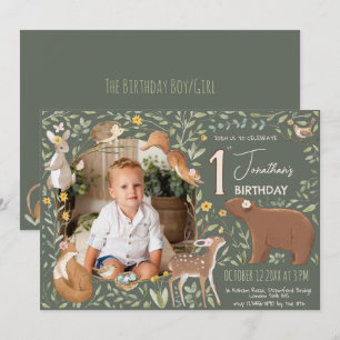 Invitation Baby shower d'amis de la forêt