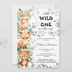Invitation Baby shower d'amis des animaux de la forêt
