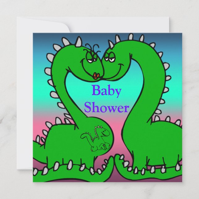 Invitation Baby shower d'amour de Dino (Devant)