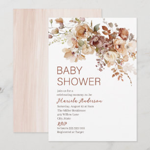 Invitation Baby shower d'amour de la chute moderne