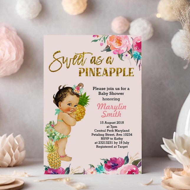 Invitation Baby shower d'ananas Tropical (Créateur téléchargé)