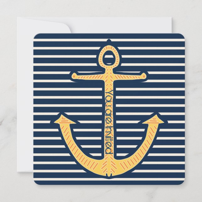 Invitation Baby shower d'Ancre de la Marine (Devant)
